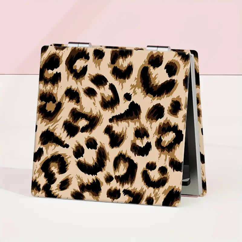 Leopard Print Makeup Mirror - Dual-Sided 1x/2x Magnification