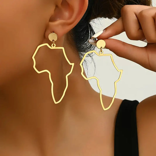 Chic African Map Dangle Earrings