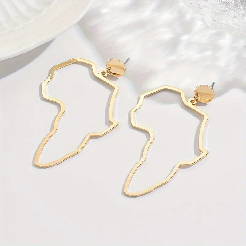 Chic African Map Dangle Earrings