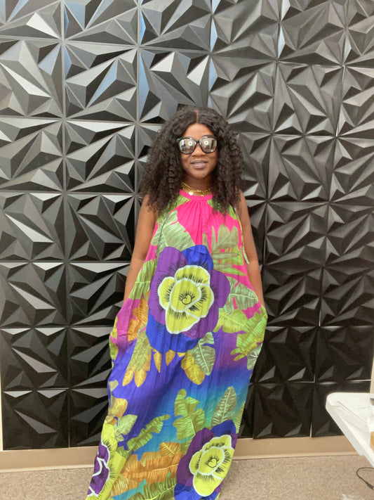 Long maxi dress w/pockets
