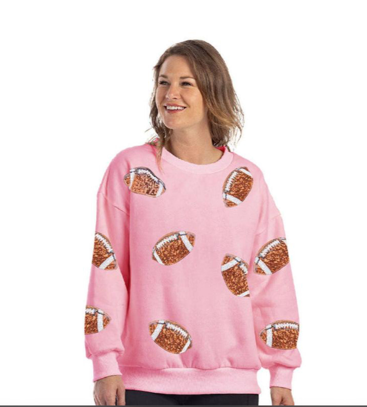 SEQUINED FOOTBALL PATCHES SWEATSHIRT