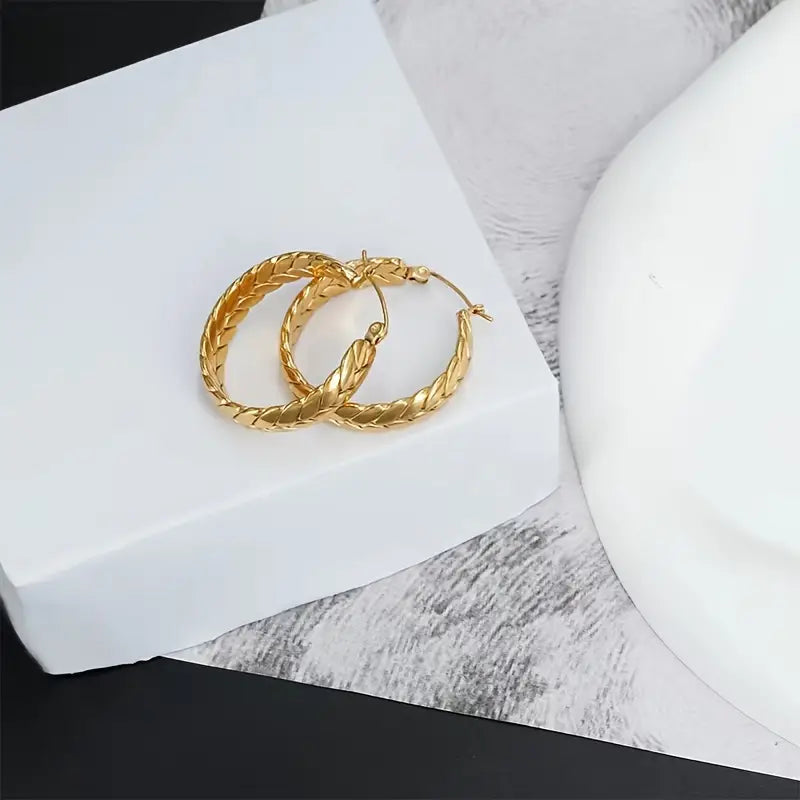 Stainless Steel Geometric Hoop Earrings