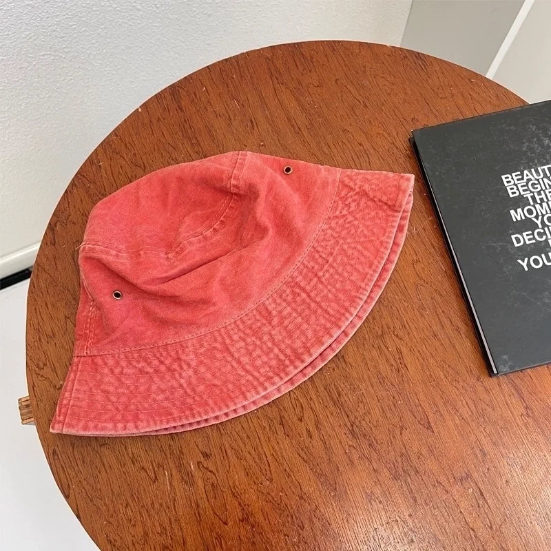 Unisex Classic Style Solid Color Bucket Hat