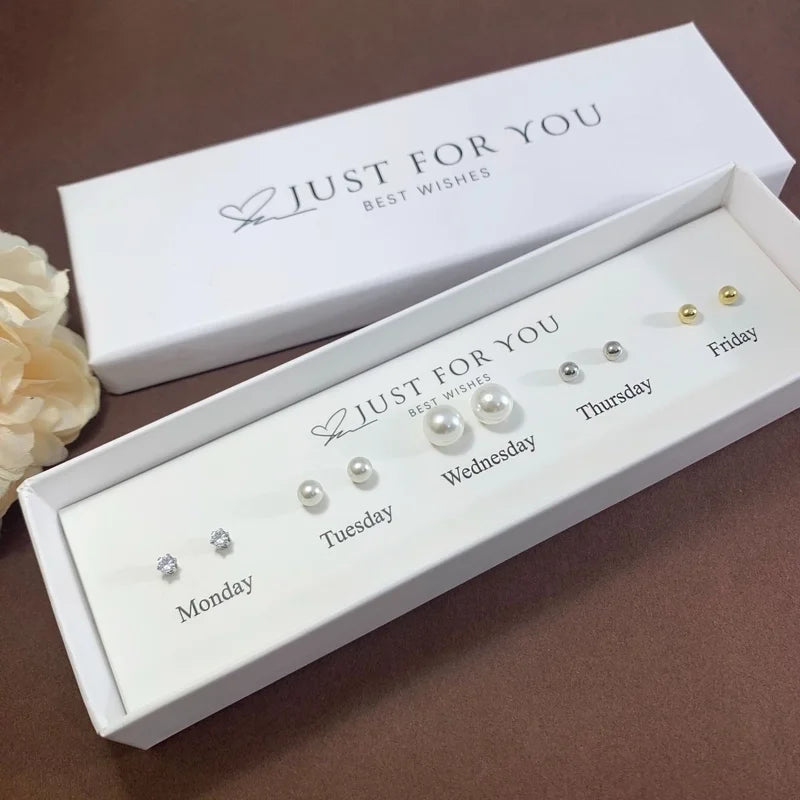 925 Sterling Silver Zircon Ear Stud Sets