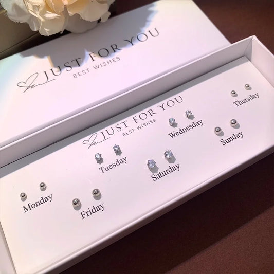 925 Sterling Silver Zircon Ear Stud Sets