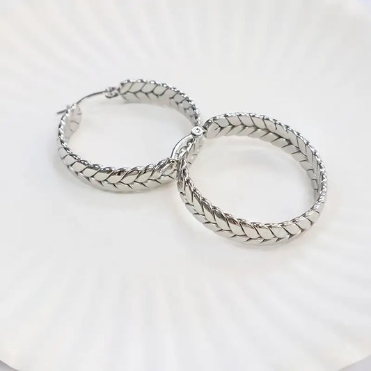 Stainless Steel Geometric Hoop Earrings