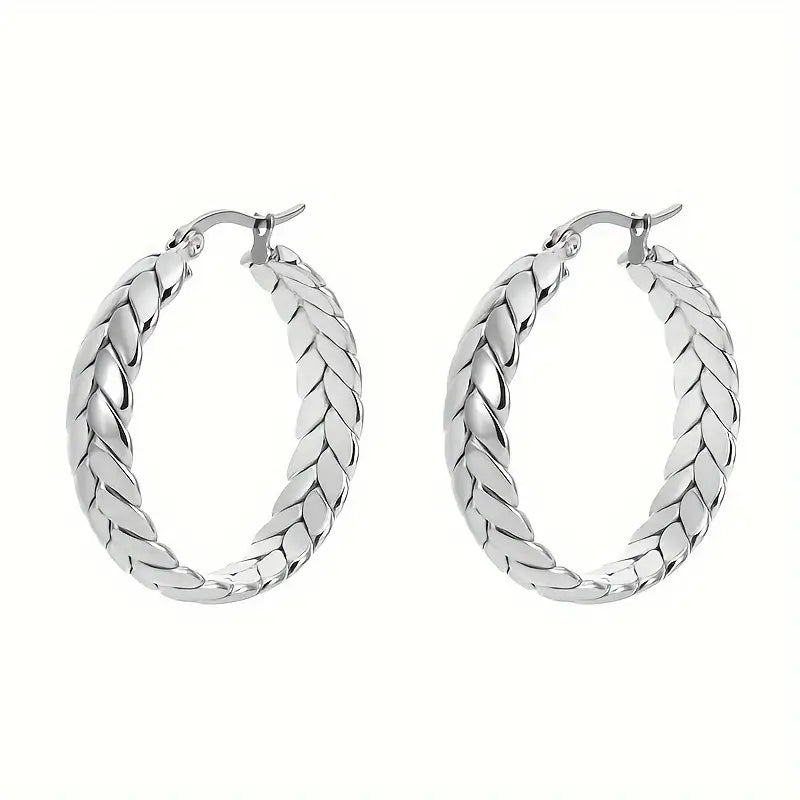 Stainless Steel Geometric Hoop Earrings